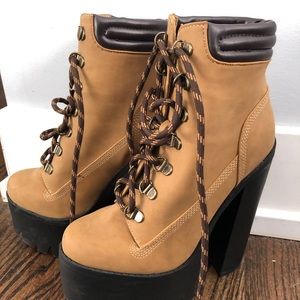 Chunky Platform Heeled Boots